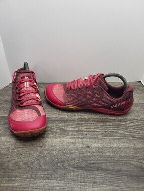 Merrell Trail Glove 4 Barefoot Sneakers Red Pink Running Shoe Minimalist Women 9